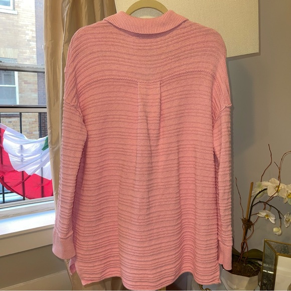 Free People Beach Day Dreaming Button Up Pink Cardigan - Picture 7 of 9